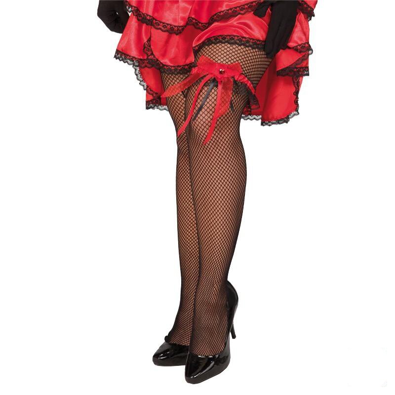 Strumpfband schwarz- rot 