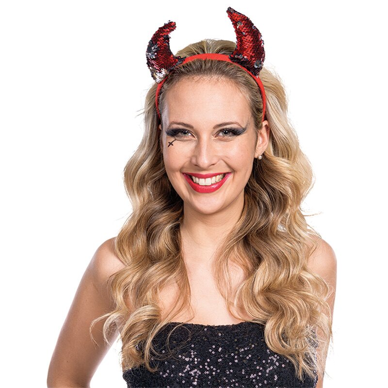 Teufelshörner Wendepailletten Haarreif