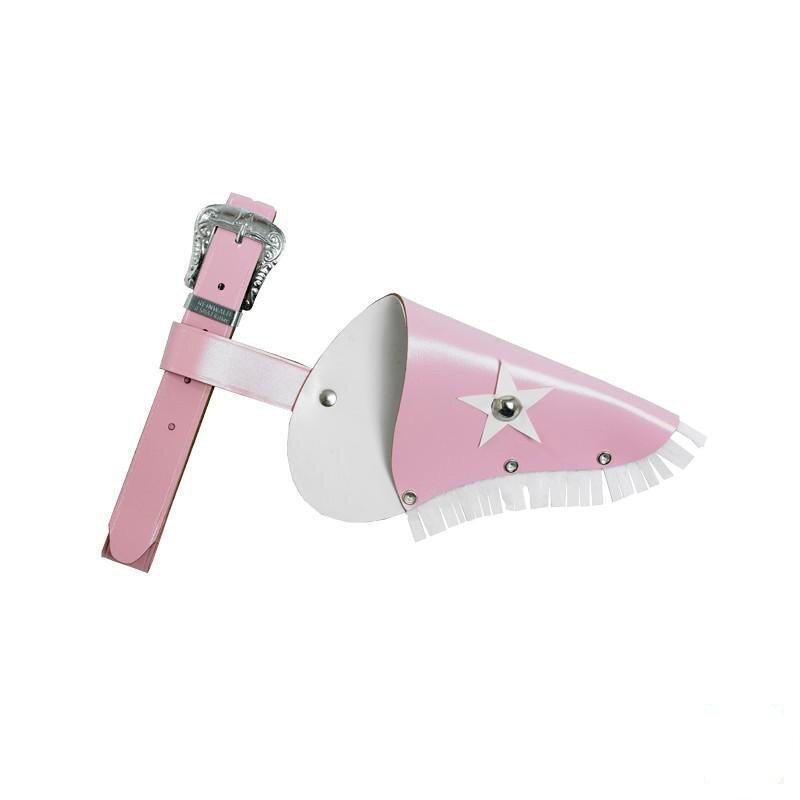 Cowboygürtel rosa mit Fransen aus Skai Erw.