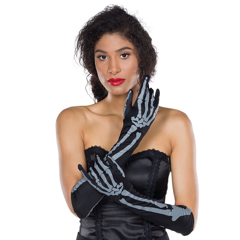 Skelett-Handschuhe langarm