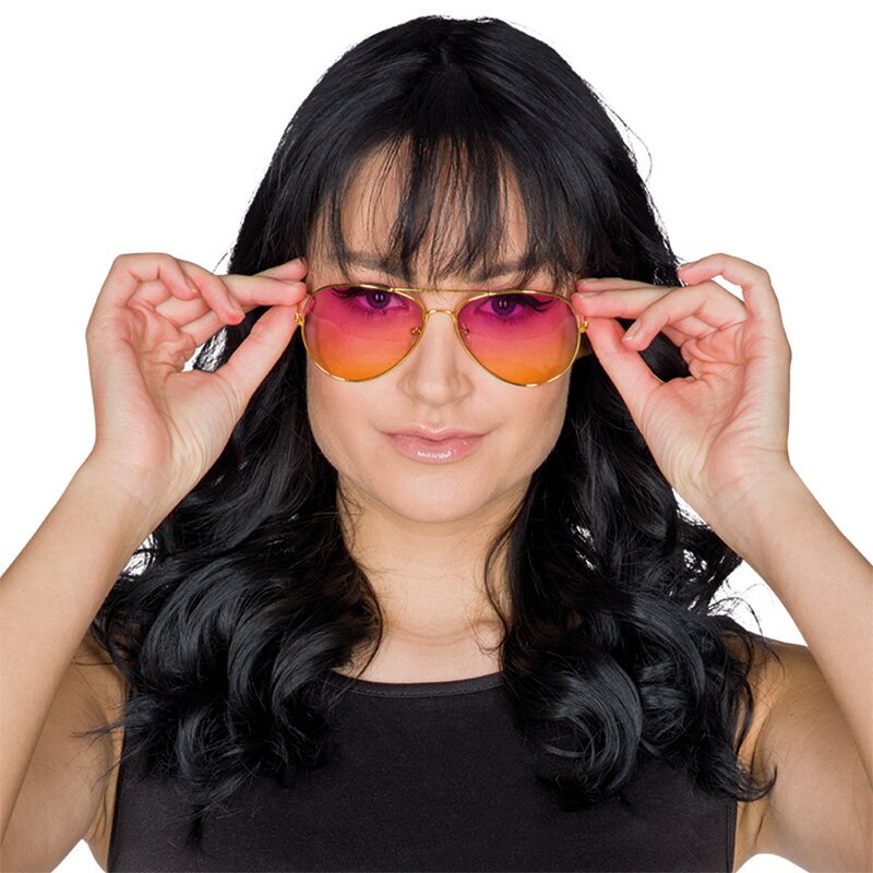 Fliegerbrille getönt pink-gelb