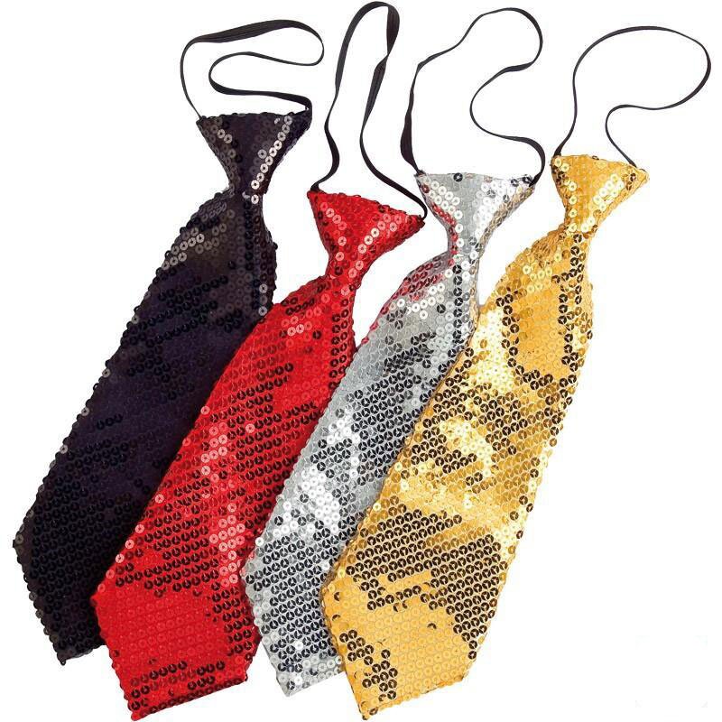 Pailletten-Krawatte rot