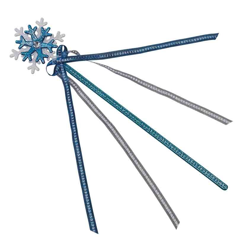 Glitzerstab Schneeflöckchen weiß-blau