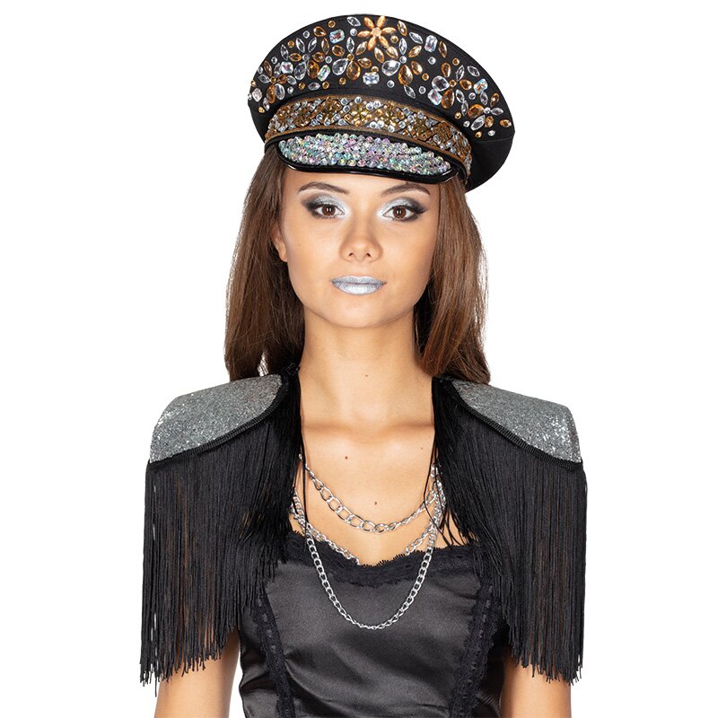 Schulterklappen mit Fransen silber