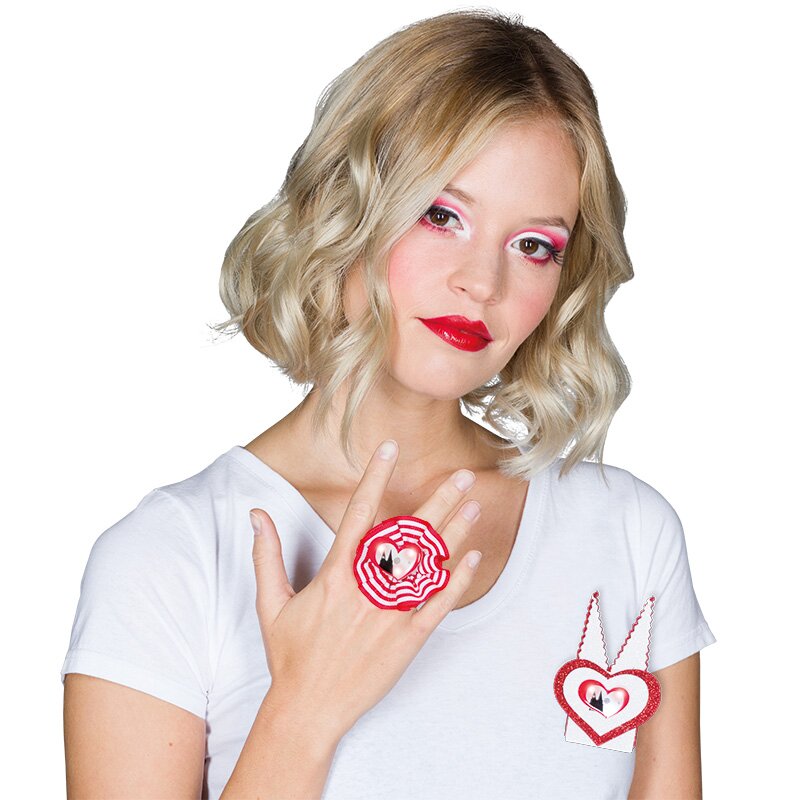 Ring Dom rot/weiß inkl. Batterien