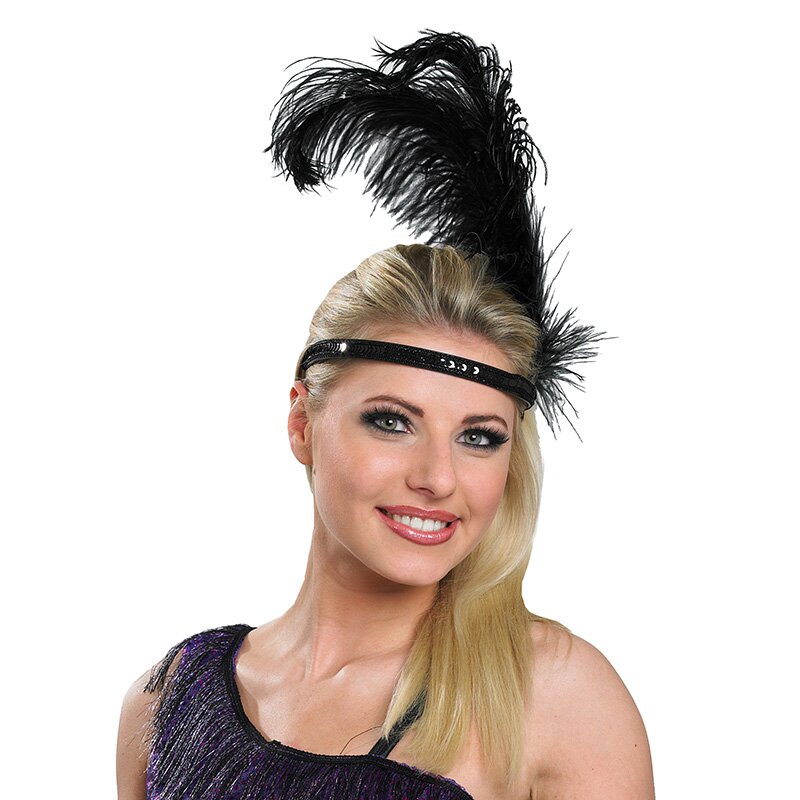 Stirnreif Charleston schwarz