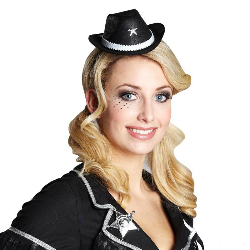Cowboyhut schwarz Haarclip 