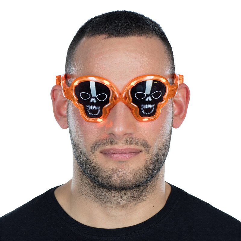 Totenkopf Brille LED Effekt