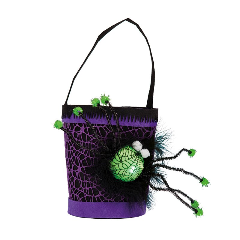 Trick or Treat Eimerchen Spinne LED (aus Filz)