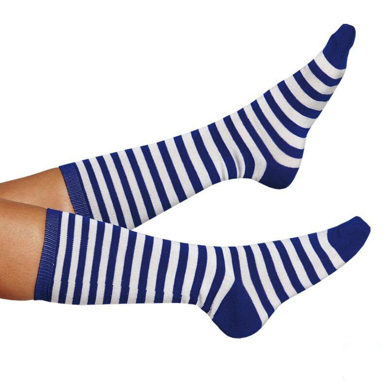 Ringelstrümpfe blau/weiß