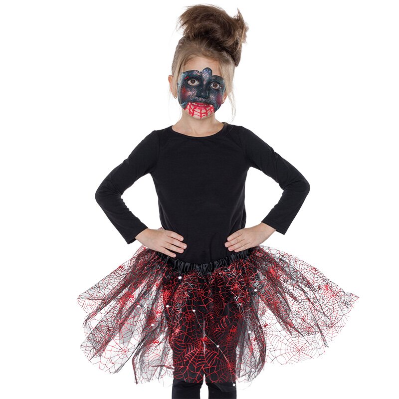 Tüllrock Spinnennetz Kinder LED