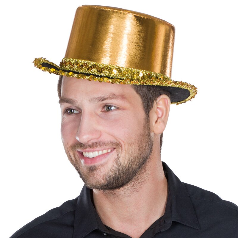 Zylinder  Paillettenband gold