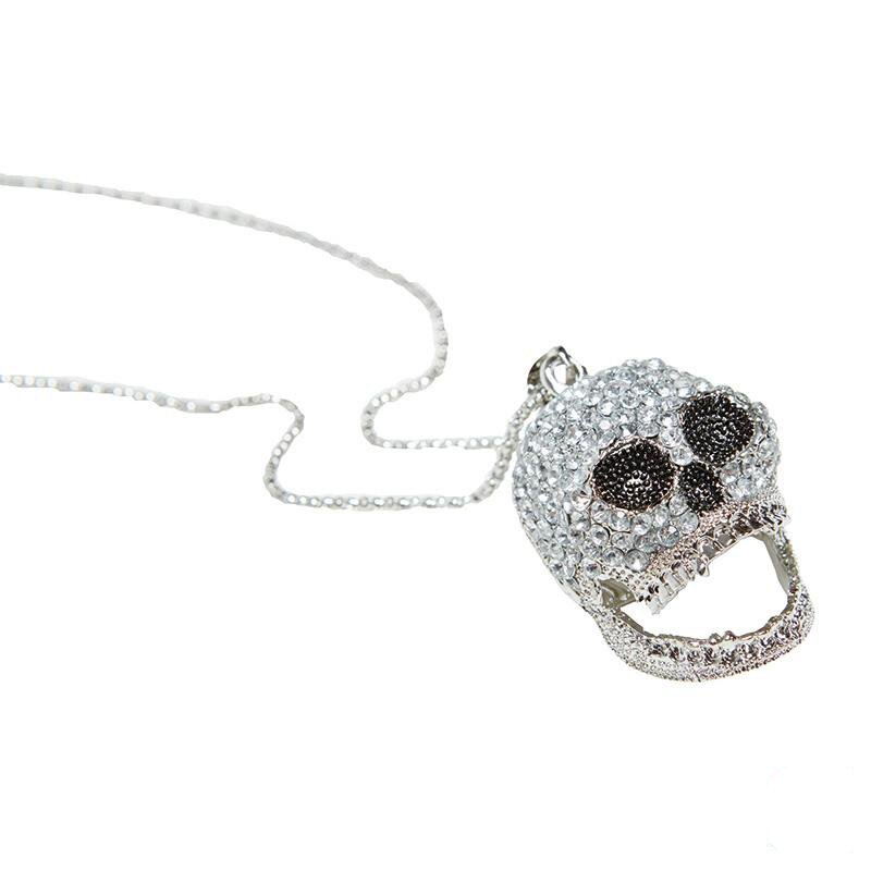 Kette Totenkopf Strass, ca. 42cm