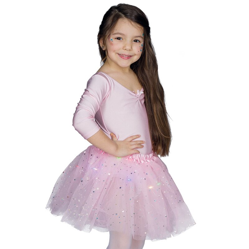 Tüllrock LED rosa Kinder inkl. Batterien