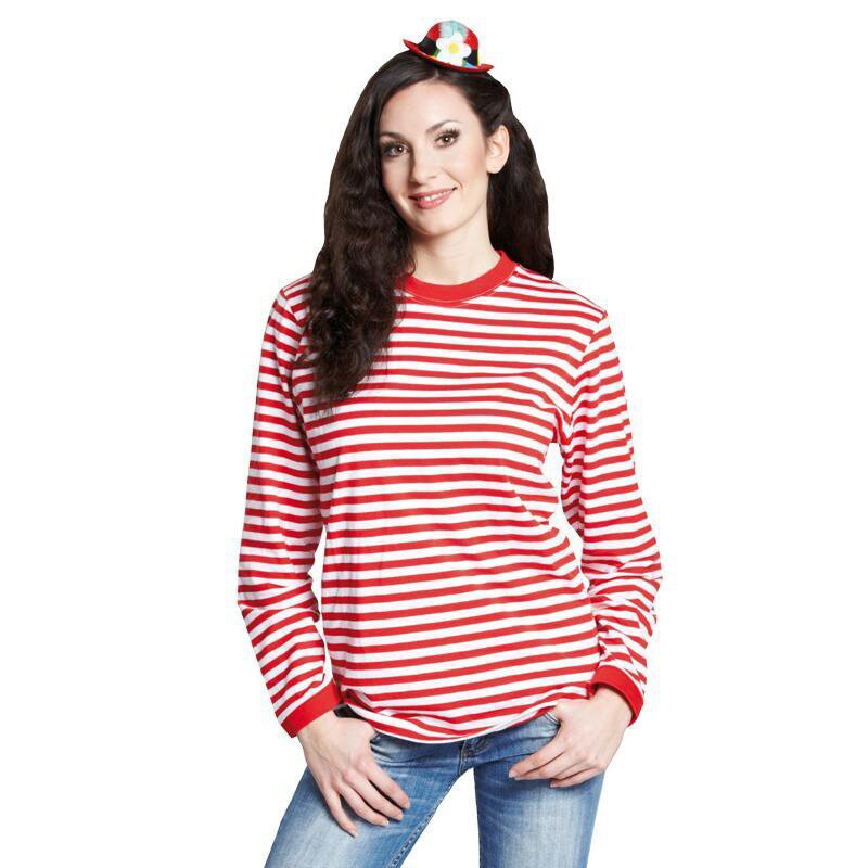 Ringelshirt langarm garngefärbt rot/weiß