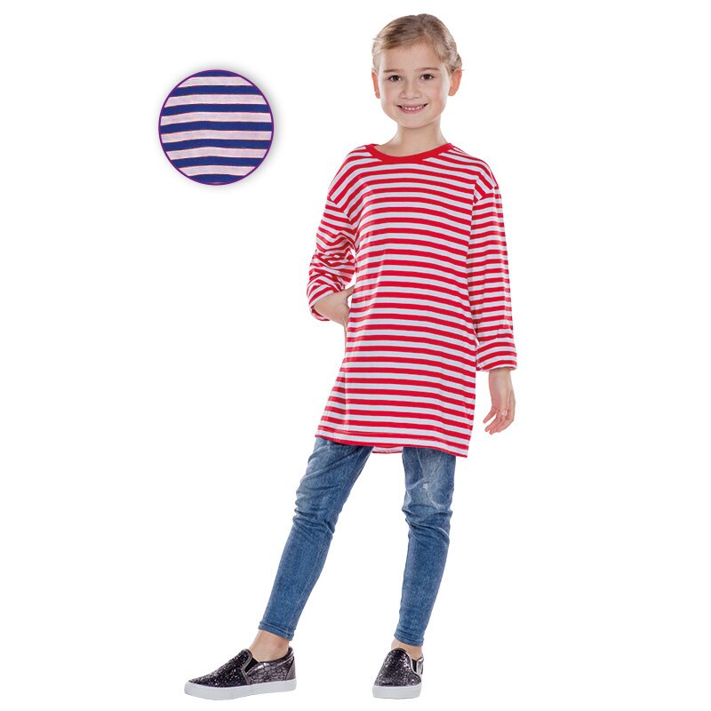 Ringelshirt langarm garngefärbt blau/weiß