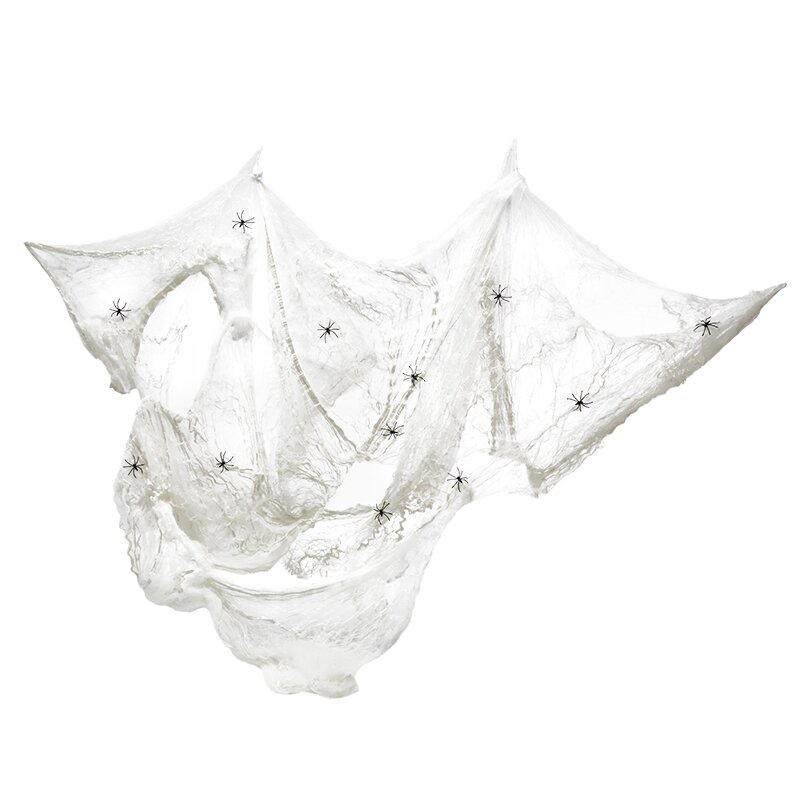 Spinnennetz weiß 60g mit 4 Spinnen