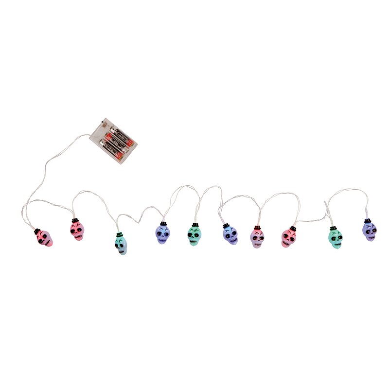 Totenkopf Lichterkette, bunt mit Farbwechsel