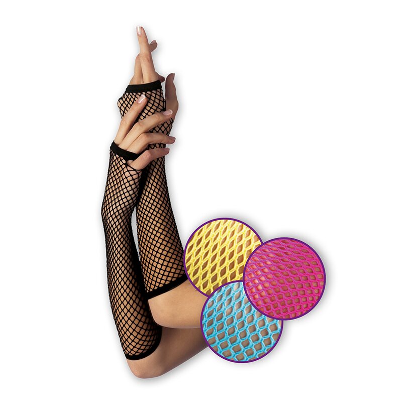 Netzhandschuhe lang blau